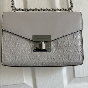 Michael Kors Silver and Gray Crossbody Bag